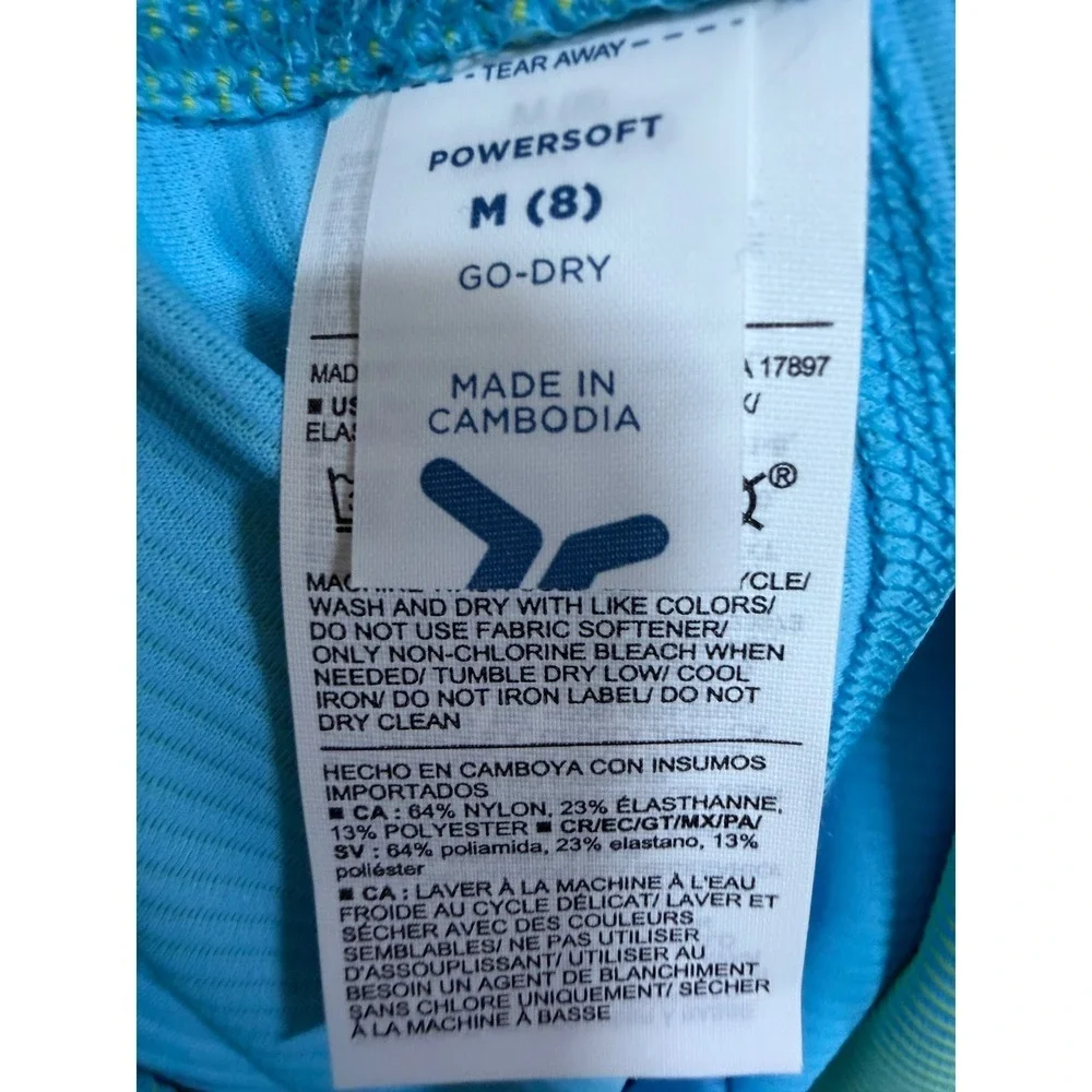 Old Navy Powersoft Leggings Girls Size M 8 Go-Dry Ribbed Blue Athletic Pants NWT
